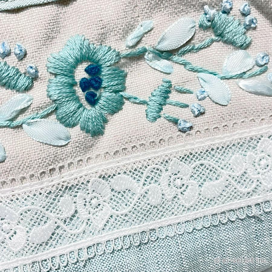 ティッシュボックスカバー ティッシュケース 花柄 刺繍 レース フローラル ブルー 水色 おしゃれ 大人可愛い エレガント 上品 洗える 夏 涼しげ 夏インテリア イ |  | 05