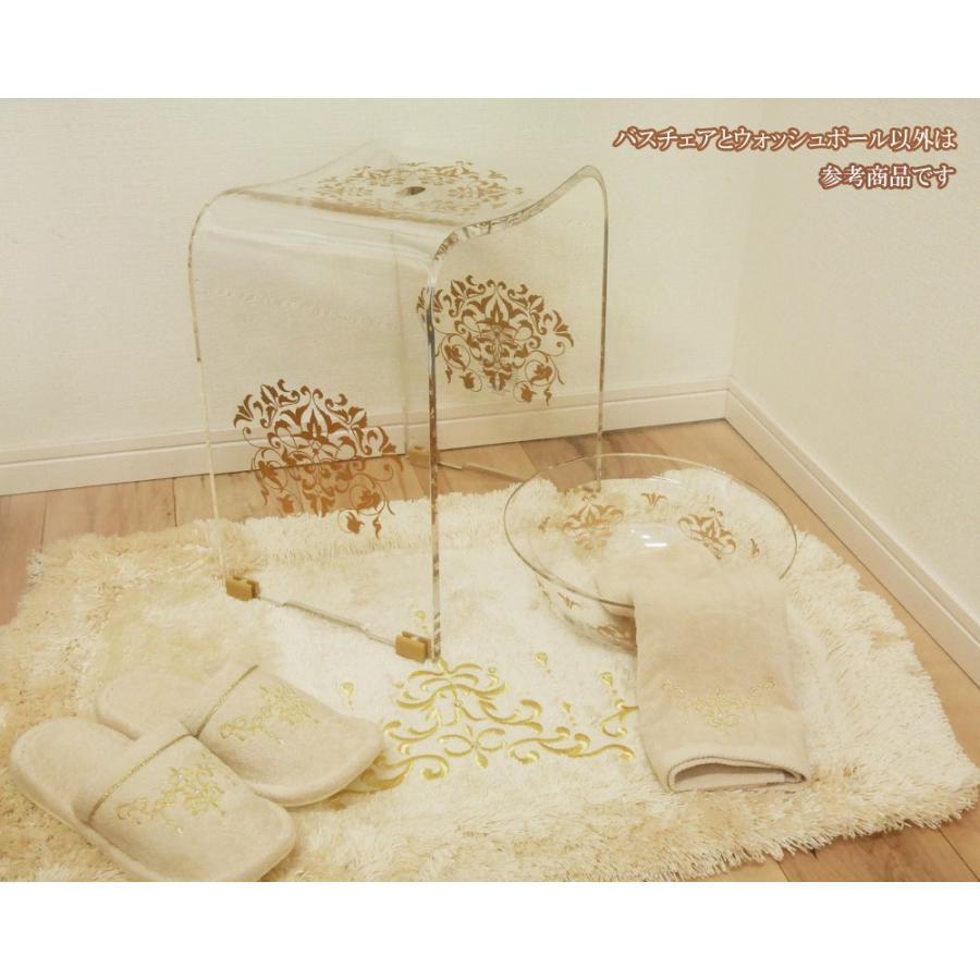 ai 秋色 風呂イス 洗面器 ２点セット バスチェアー （ハイタイプ） ＆ ウォッシュボール セット グラマラス ゴールド 座面が高くて座り易い ゴージャス 豪華 ウ |  | 04