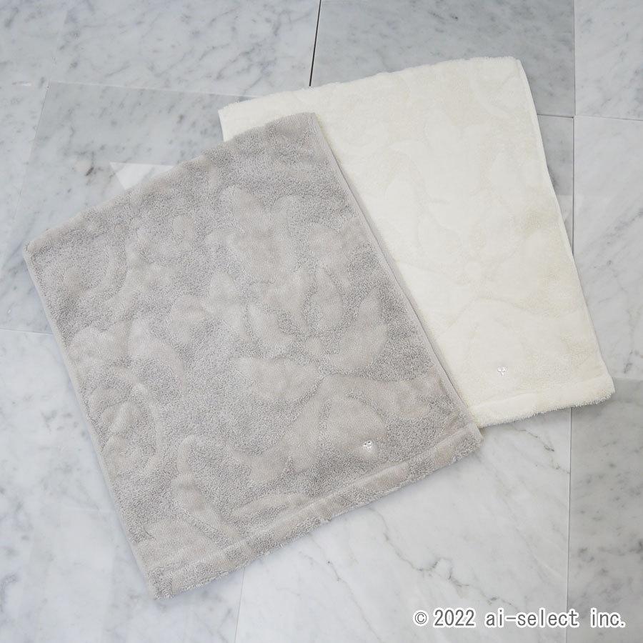 タオル グラン 高級感 上品 アラベスク模様  日本製 グレージュ or アイボリー　スワロ　ふかふか　おしゃれ　綺麗　可愛い　フェイスタオル　人気　メーカー品 |  | 01