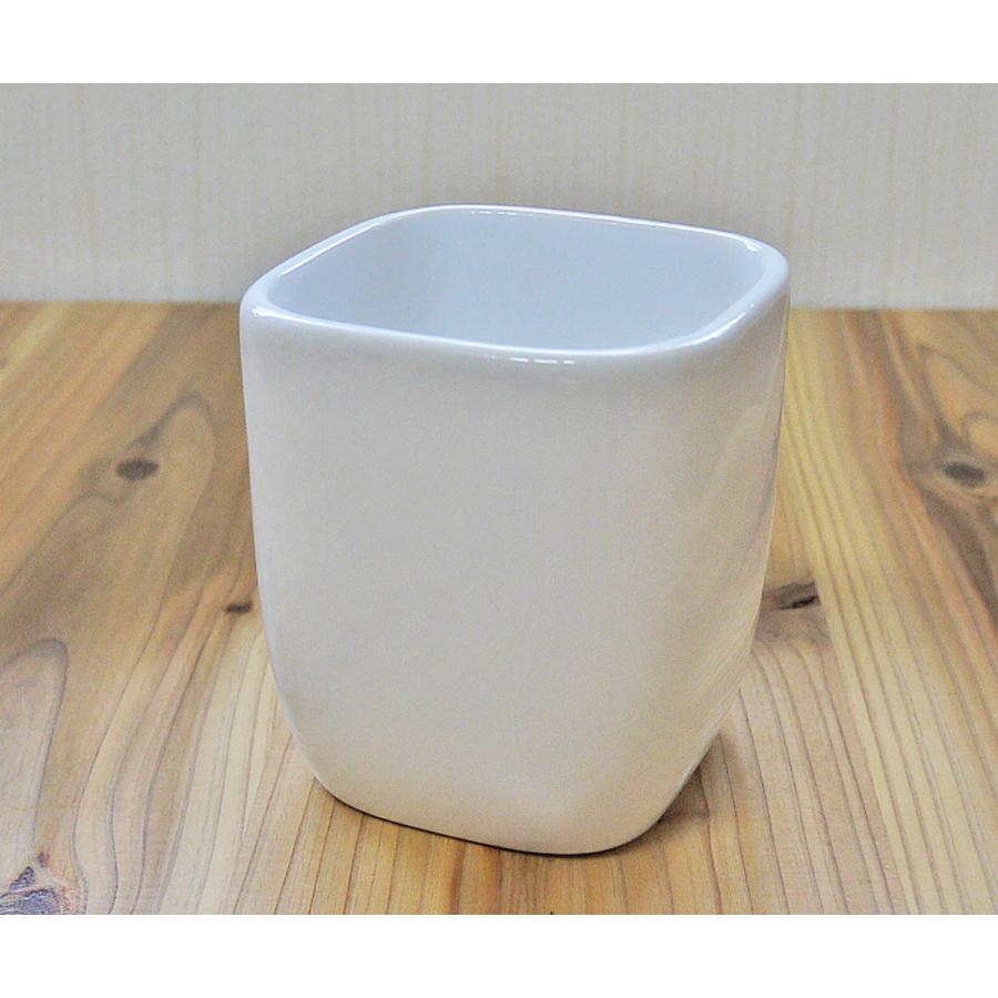 タンブラー 歯ブラシスタンド 陶器 ホワイトキューブ　シンプル インテリアに馴染む 自然なホワイト 北欧 洗面 モダン スタイリッシュ ［季］ cw |  | 01