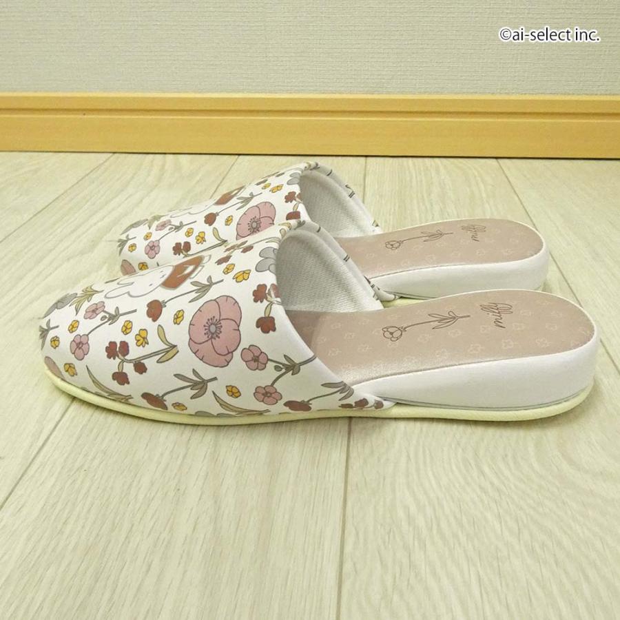 ミッフィー スリッパ ルームシューズ 室内履き 拭ける トイレ 来客用 花柄 ビニール PVC おしゃれ 北欧 お手入れ簡単 プレゼント キャラクター 厚底 miffy |  | 02