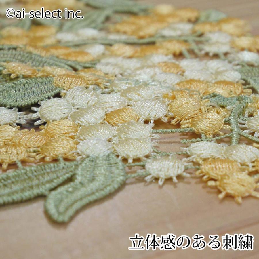 SALEミモザ テーブルセンター 37×47cm コースタープレゼント 撥水加工 花瓶敷 サイドボード テーブルセンター おしゃれ レース 雑貨 長方形 sn |  | 04