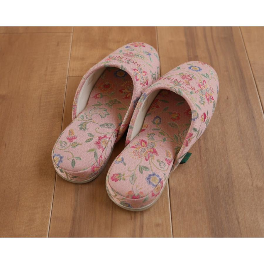 スリッパ MINTON ベーシックジャガード織 刺繍有 底ベージュ 正規品 ミントン ブランド 高反発ウレタン 花柄 おしゃれ 来客用 LC sn mom ho ka |  | 02