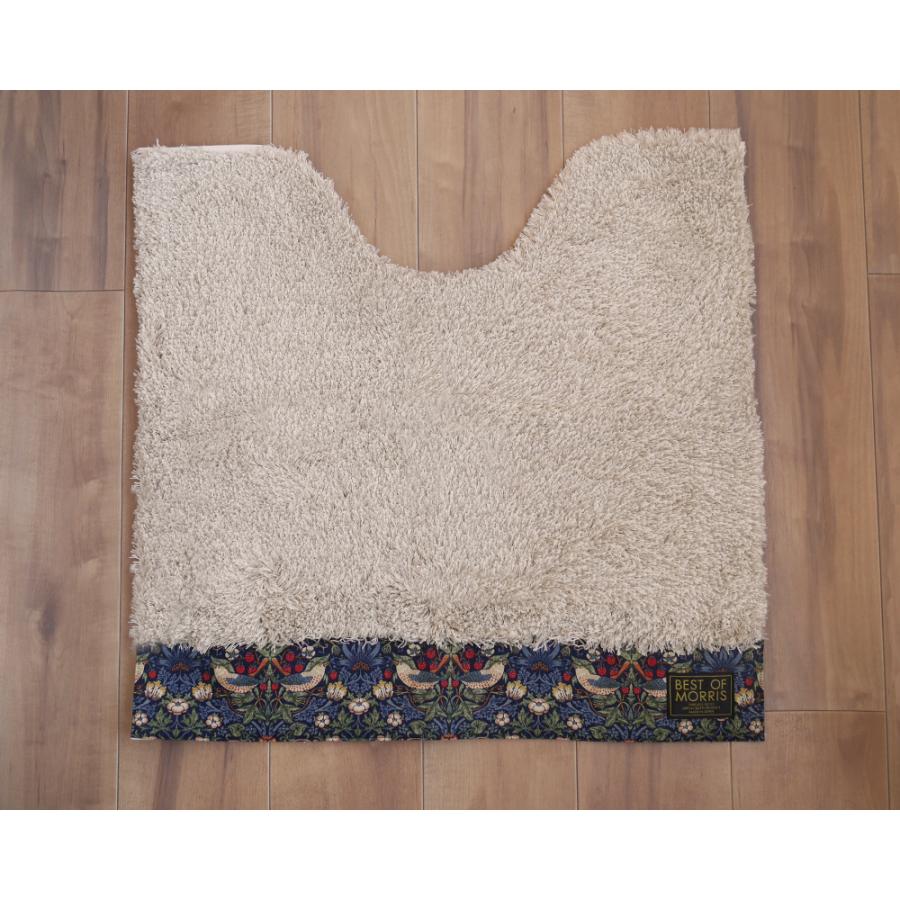 人気 即納 トイレマット 織物と相性の良いナチュラル素材のベージュ約60×60cm 日本製 いちご泥棒 ウイリアムモリス かわいい 北欧 おしゃれ 幸せモチーフ 鳥 苺 |  | 04