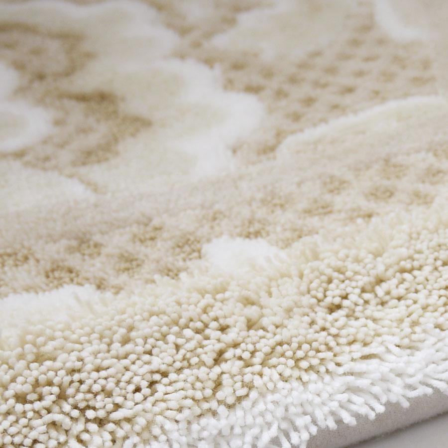 バスマット 優美な曲線 高級感  ピッツォ LANCETTI ［季］ ランチェッティ ブランド 更紗模様 刺繍 グレー ／ ベージュ おしゃれ シンプル ゴージャス 可愛い シ |  | 06