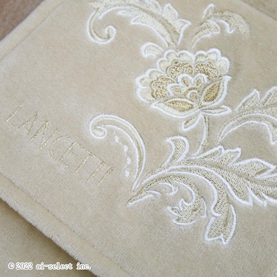 ペーパーホルダーカバー 単品 ピッツォ LANCETTI ランチェッティ　イタリア ブランド 更紗模様 刺繍 グレー ／ ベージュ　おしゃれ　綺麗　トイレ　可愛い　収納 |  | 02