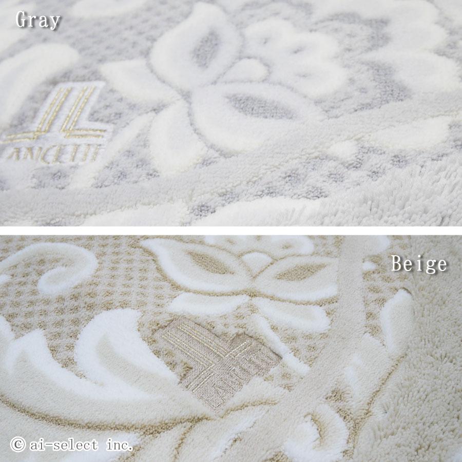 トイレマット優美な曲線 高級感 単品 送料無料 約65ｘ65ｃｍ ピッツォ LANCETTI ランチェッティ ブランド 更紗模様 刺繍 風水 おしゃれ グレー ／ ベージュ 日本 |  | 09