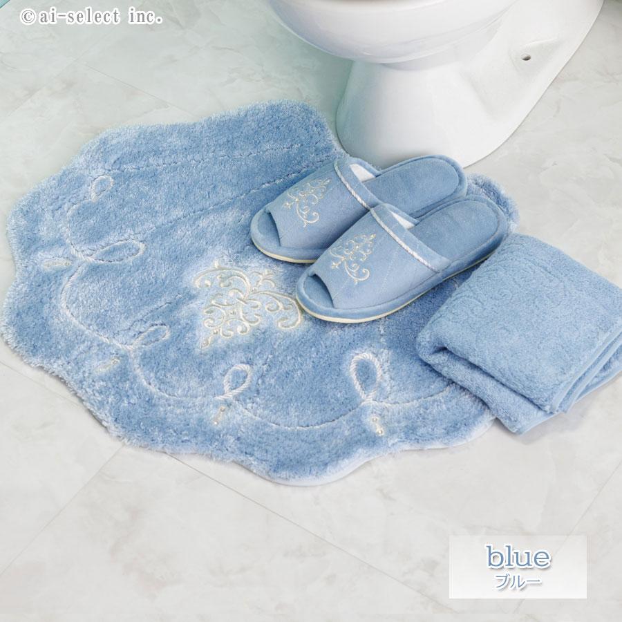 トイレマット 3点セット ルフタカバー無し ペーパーホルダーカバー無し ロマンスシェル おしゃれ 高級 可愛い 北欧 エレガント 貝の形 海 アイボリー ブルー ピ |  | 02