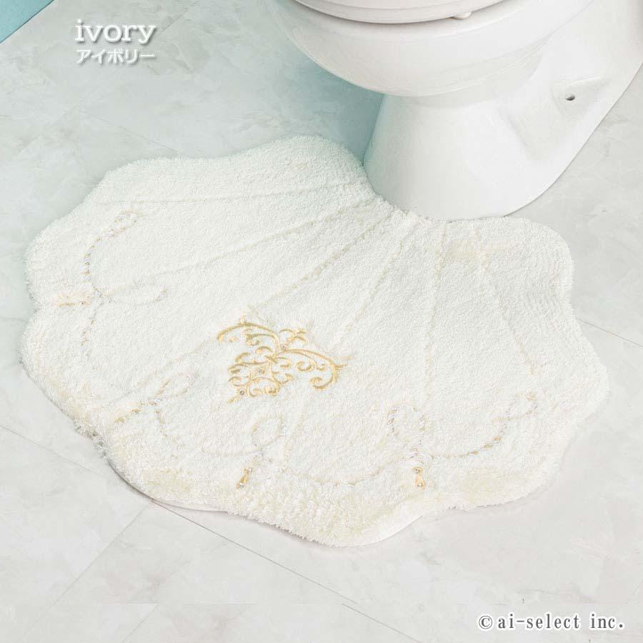 トイレマット 3点セット ルフタカバー無し ペーパーホルダーカバー無し ロマンスシェル おしゃれ 高級 可愛い 北欧 エレガント 貝の形 海 アイボリー ブルー ピ |  | 05