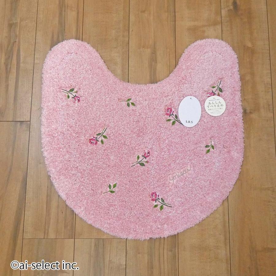 ai即納 2点セット　スイートローズトイレマット 普通便座＆洗浄暖房便座兼用フタカバー ＆ トイレマット 風水 ローズ ピンク 洗える トイレマット 北欧 おしゃれ |  | 03