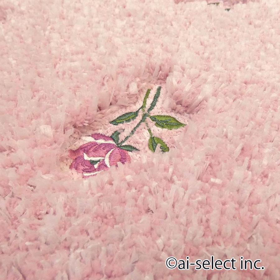 ai 即納 胴長　スイートローズトイレマット ロング　単品 風水で人気 ローズ ピンク 薔薇 洗える トイレマット 北欧 おしゃれ 立体感あるデザイン 大きい 可愛い |  | 03