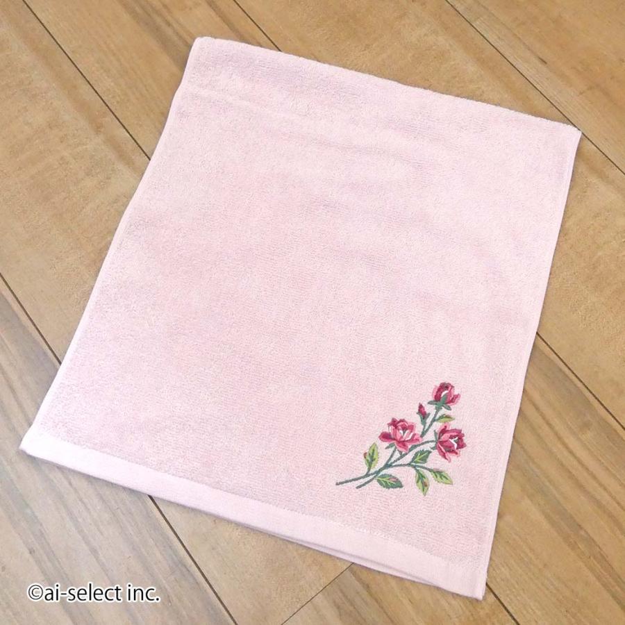 ai 即納 タオル スイートローズ ピンク おしゃれ 立体感あるデザイン フェイスタオル タオル 可愛い 薔薇　ローズ バラ　神戸カフェカーテントイレマットai |  | 01