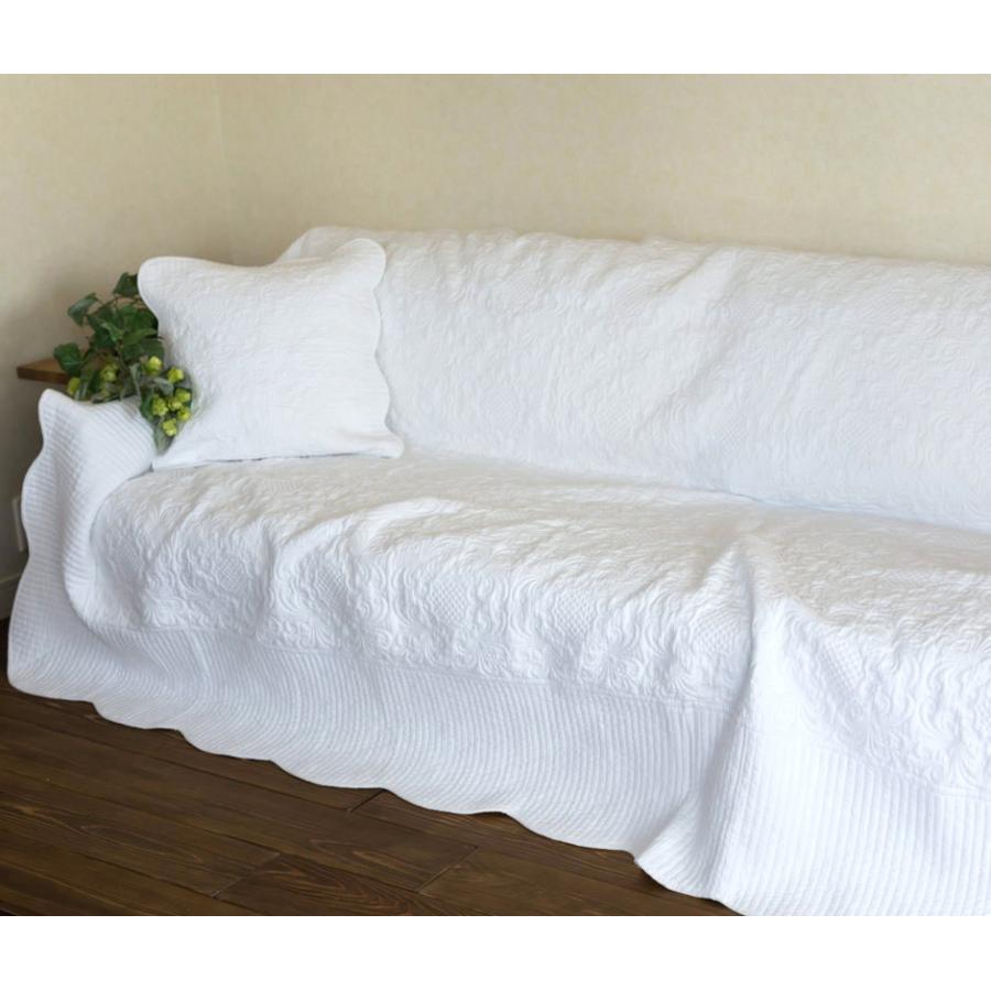 あすつく　マルチカバー キルト　ソファカバー 200x200ｃｍ 真っ白 店長お勧め 大きいカバー 価格以上に上質　汚れても安心 リバーシブル ホワイトキルト |  | 05