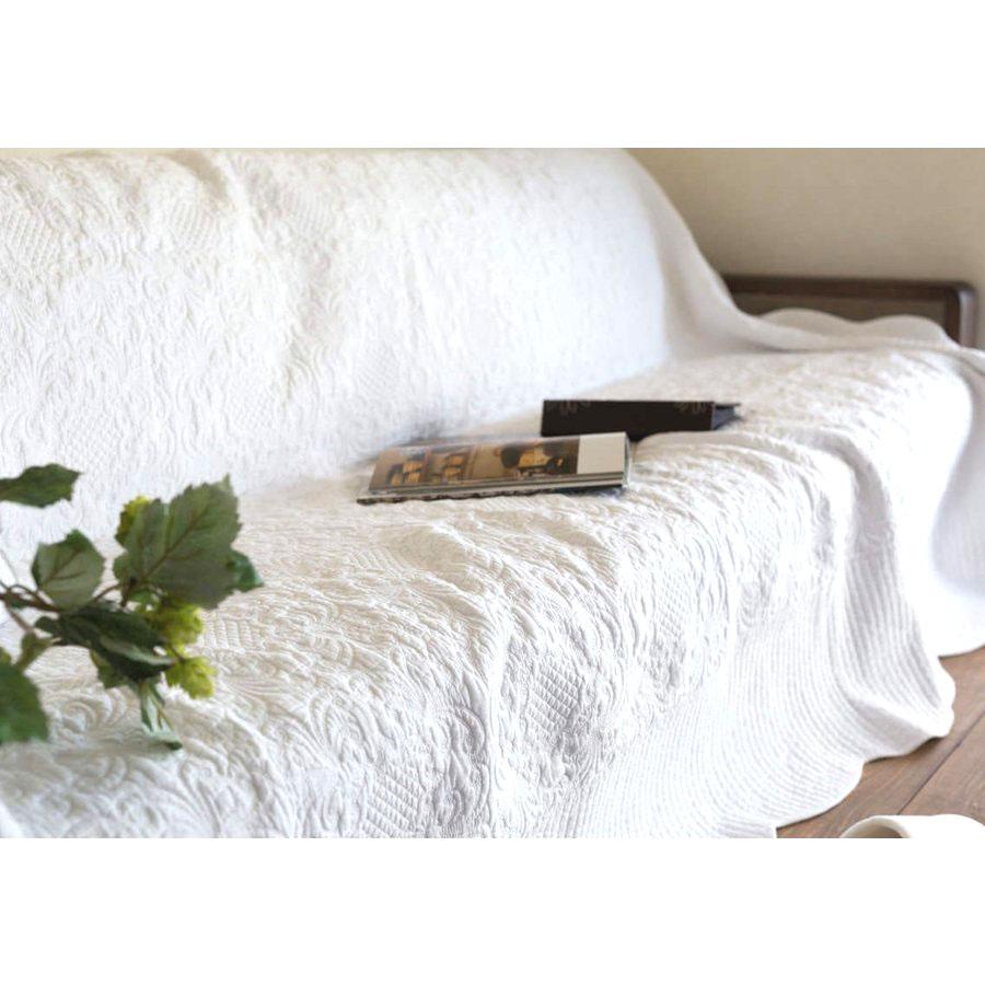 あすつく　マルチカバー キルト　ソファカバー 200x200ｃｍ 真っ白 店長お勧め 大きいカバー 価格以上に上質　汚れても安心 リバーシブル ホワイトキルト |  | 08