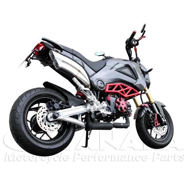 グロム MSX125用 ツインチューブ スリップオンマフラー シルバー