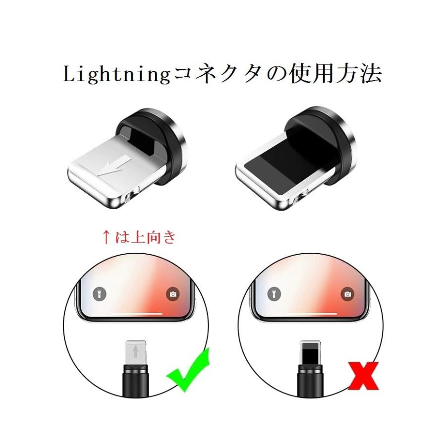 LED付きマグネット 充電ケーブル マグネット端子 Micro USB Type C  Android アンドロイド iPhone  USBケーブル LED｜aishop-jjl｜11