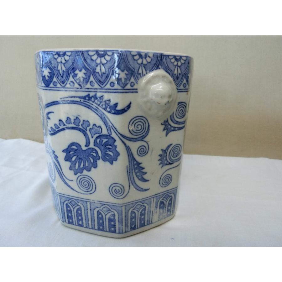 く 火鉢 染付 伊万里 手あぶり 鉢カバー 古道具 古民具