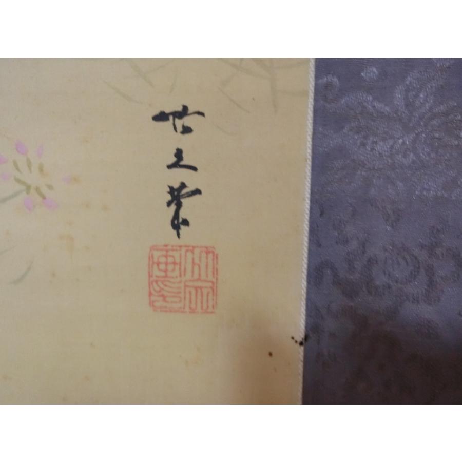 掛け軸 赤とんぼに花々 掛軸 23 白梅に鳥 白鷹 鴬図 骨董古美術 山水  