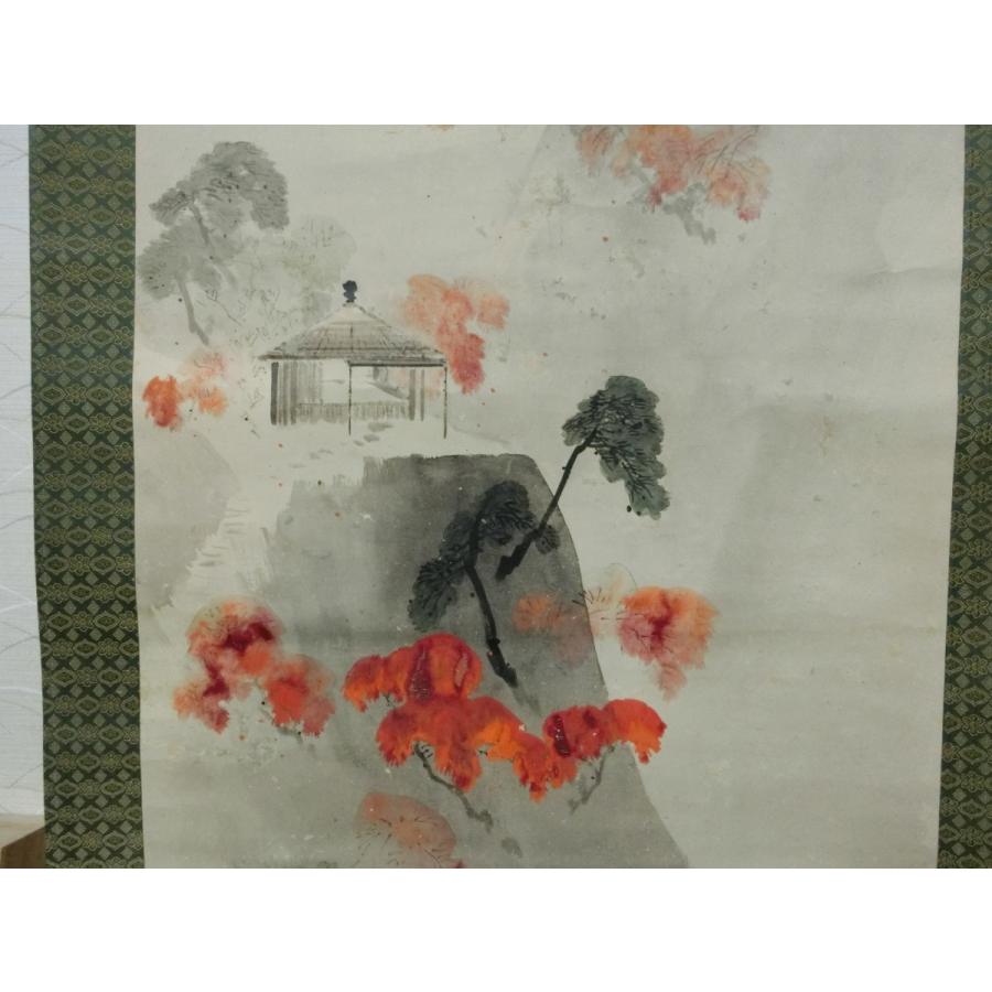 掛け軸 紅葉山家文 容斎 掛軸 34 掛軸 青緑蓬莱山水 骨董 骨董古美術 御朱印 仏画 美術工芸 コレクション 絵画 美人画