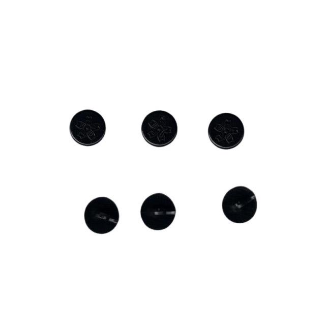 学生服用裏ボタン6個セット・黒プラスチックチェンジボタン(桜・サクラ) | 