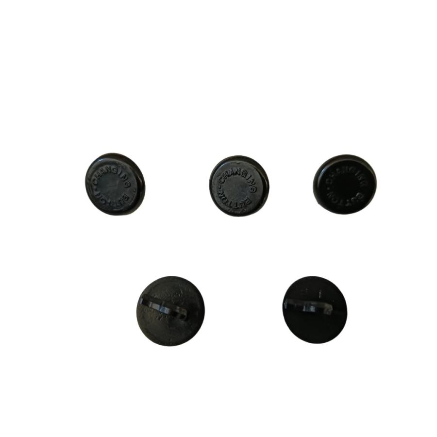 学生服用裏ボタン5個セット・黒プラスチックチェンジボタン(CHANGING BUTTONの文字入り) | 
