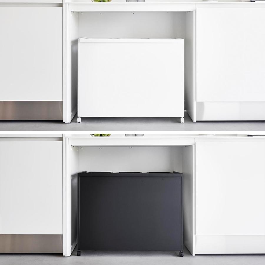 目隠し分別ダストワゴン タワー 45L 3分別 山崎実業 tower ホワイト