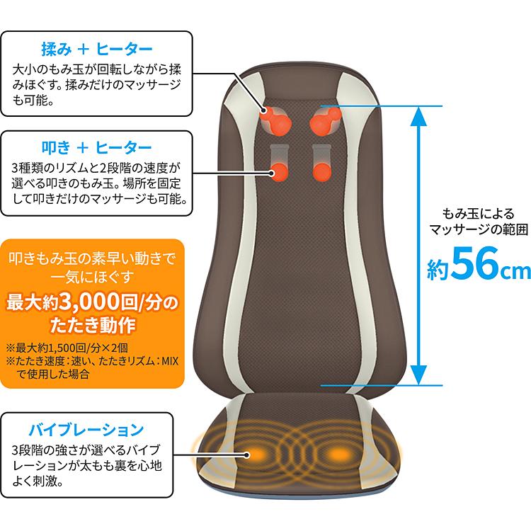 モンデールコンパクトマッサージシート 極上たたき CM3 TV通販で人気 シートマッサージャー 極上の叩き 揉み シート型マッサージ器 ヴァルテックス |  | 02