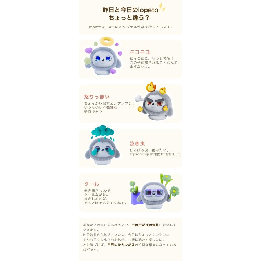 ロペット lopeto チャージングベース パッケージ 育てるほどに愛が育つ