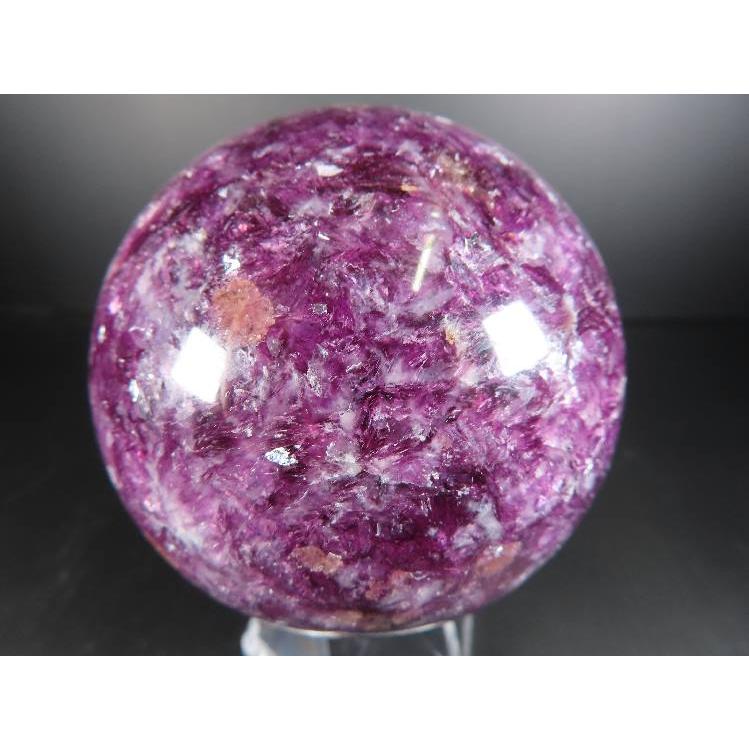 レピドライトシリカ スフィア クリスタル台座付き レピドライトシリカ