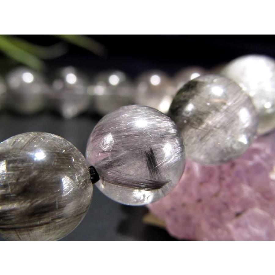 超高品質プラチナルチル 入手困難な超人気ルチル 透明水晶に煌めくブルッカイト 気品ある美しさ プラチナルチル クォーツ ブレスレットの画像