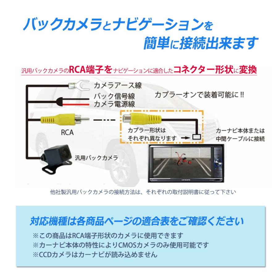 バックカメラ変換 アダプター サイバーナビ 楽ナビ Lite カロッツェリア ケーブル RD-C100 同等品 汎用 リアカメラ 車｜aistore｜04