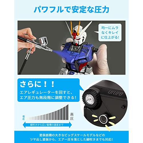 urlife HPADC 2色 エアブラシ コンプレッサー 2本エアブラシを同時に使用できる 色替え時間の短縮 コンプレッサー エアブラシ用 パ また HPADC コンプレッサー