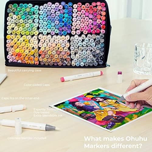 保証保証Ohuhu マーカーペン 筆タイプ 320色 プロ愛用 イラスト