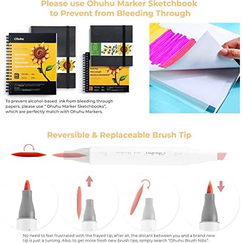 保証保証Ohuhu マーカーペン 筆タイプ 320色 プロ愛用 イラスト
