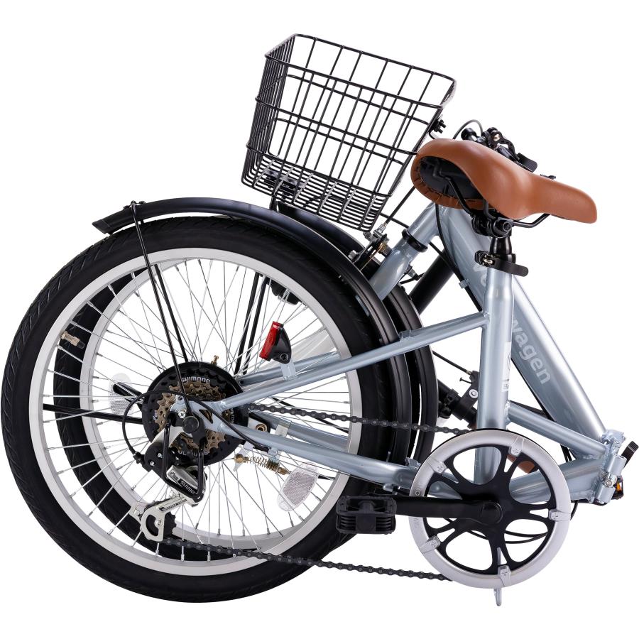 20インチ volkswagenフォルクスワーゲン 外装6段変速 かご付き折り畳み