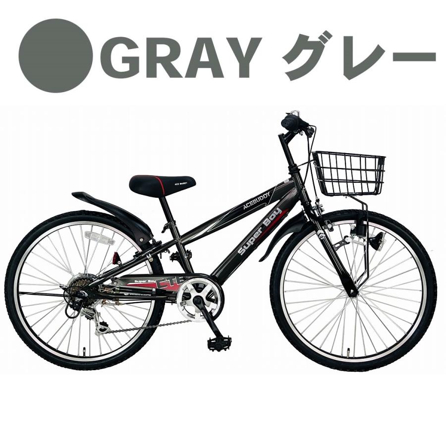 子供用自転車 24インチ 子ども用 自転車 6段変速  クリスマス カゴ ACE BUDDY CTB246HDの画像