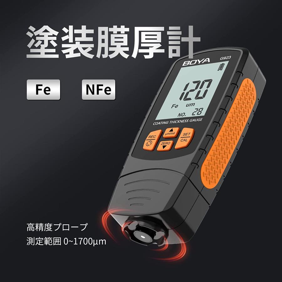 膜厚計 塗装厚さ測定器 コーティング厚み計 BOYA 膜厚計 塗膜計 自動車塗装 膜 厚み 測定器 下地 自動素地判別