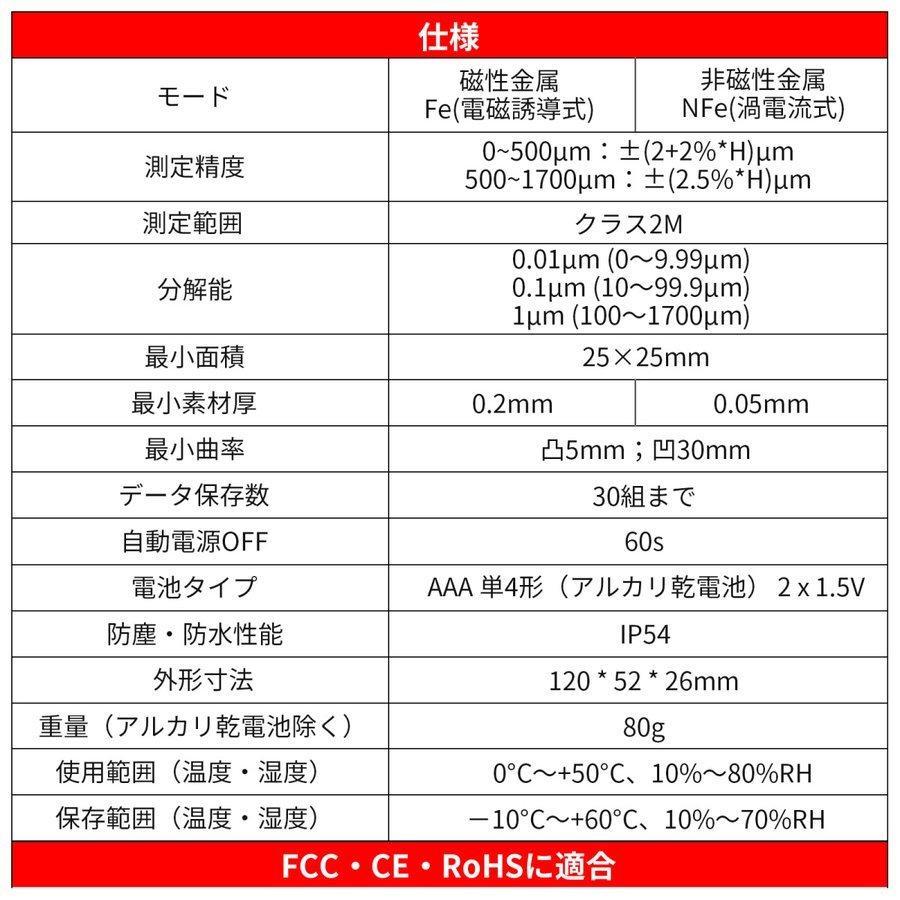 BOYA 塗装膜厚計 デジタル膜厚計 塗膜計 鉄系非鉄系 中古車判定
