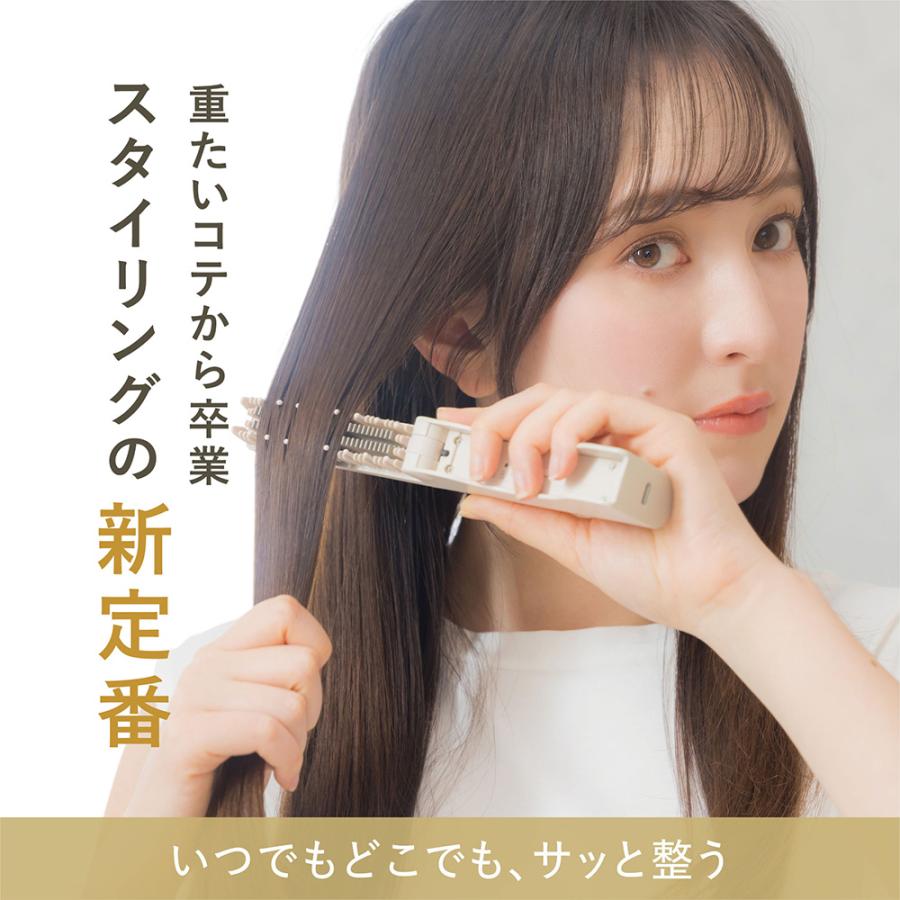 【めざましテレビで紹介！】LINKA リンカ スリークオン コンパクトヒートブラシ 持ち運び ヘアアイロン 135g 超軽量 コードレス USB充電 急速加熱 3段階温度調節 | LINKA | 15