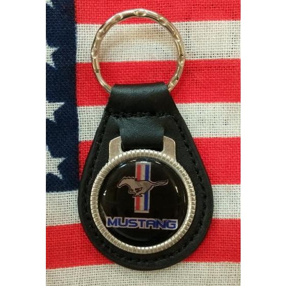 フォードマスタング レザーキーホルダー Ford Mustang blk