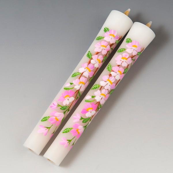会津絵ろうそく 10号 2本入（箱） サクラ : 会津絵ろうそく本舗