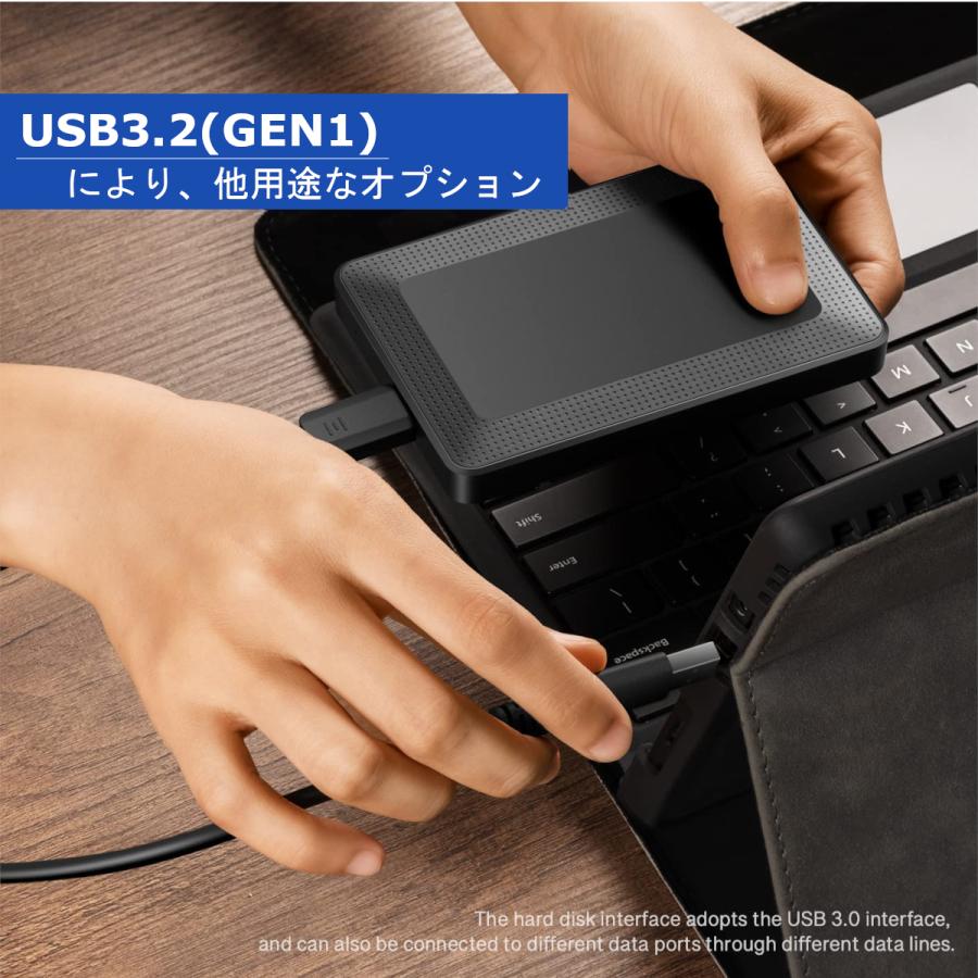 外付けハードディスク ポータブル テレビ録画 PC対応 160GB 3年保証 USBケーブル付 USB3.2 電源不要 AIOLO A3-160G-BLK-AJ｜aj-tokyo｜03