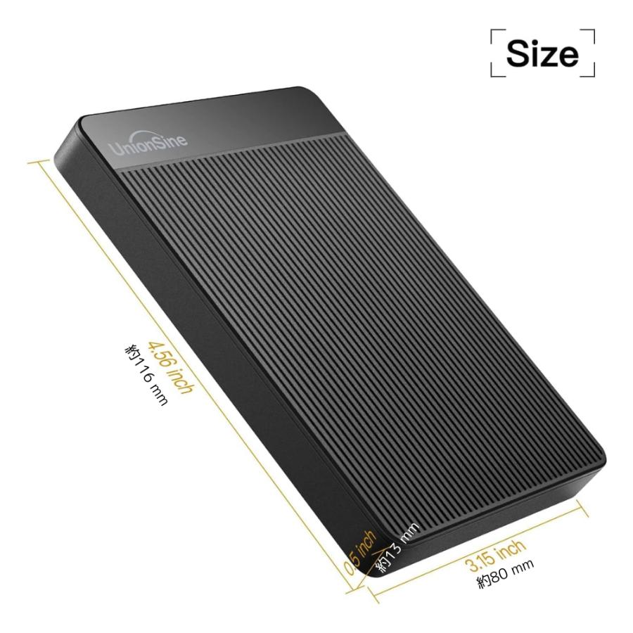 UnionSine 2TB 外付けHDD 本体 新品 UnionSine 外付け ハードディスク 2TB 3年保証 超薄型外付けHDD