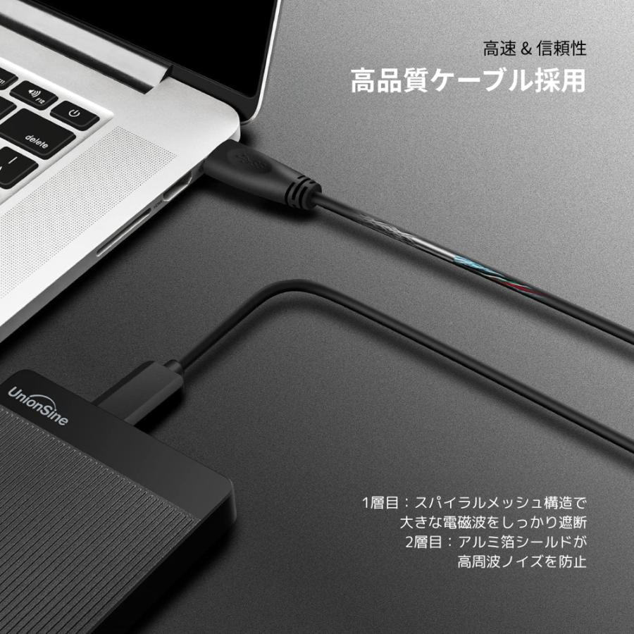 UnionSine 外付け ハードディスク 2TB 3年保証 超薄型外付けHDD