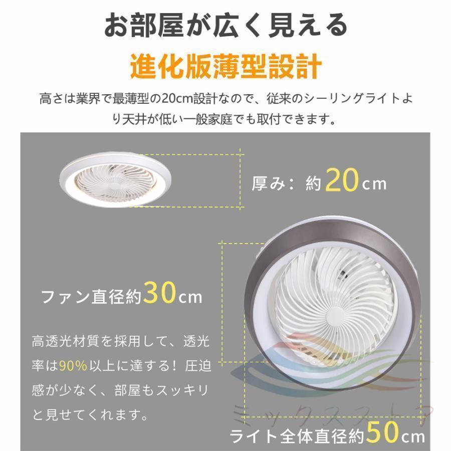 シーリングファンライト LED 360°自動首振り サーキユレーター 調光調