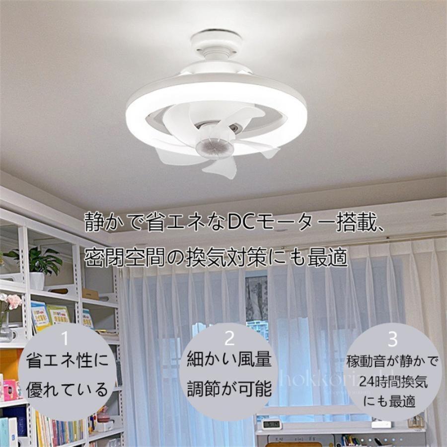 シーリングファンライト LEDライト 首振り E26口金 ファン付き照明