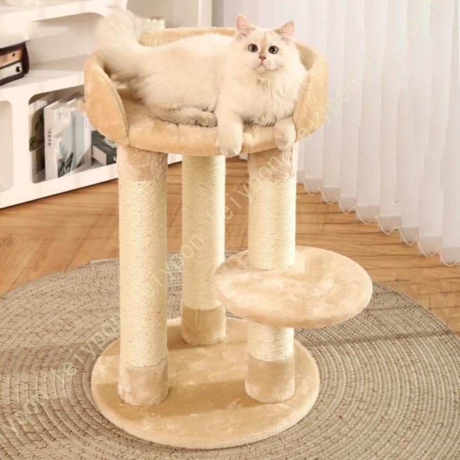 組立簡単 据え置き 子猫 小型 スリム 猫 短足猫 猫タワー かわいい 安定 爪とぎ キャットタワー おしゃれ シニア猫 猫ベッド 低い コンパクト シンプル 低め_12