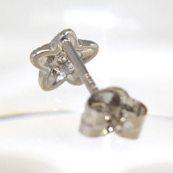 ○K18ホワイトゴールド K18WG 18金/0.06ct ダイヤモンド フラワー