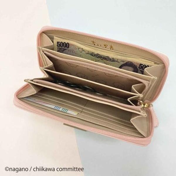 ちいかわ/バッジラウンド 長財布/バイカラー 収納力抜群 ラウンド