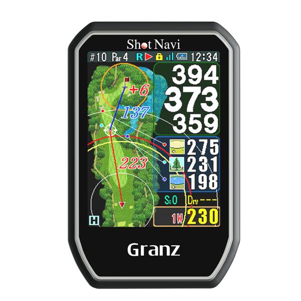 日本製/ゴルフナビ GPSナビ ハンドヘルド ハンディ/Shot Navi Granz ショットナビ グランツ/タッチパネル 充電式 スリム 軽量/ブラック 4562201214205/インター Navi Shot ショットナビ スリム